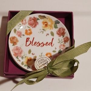 Beautiful Luxe Floral Ceramic Trinket Tray - "Blessed" 💐🌹💐🌹💐